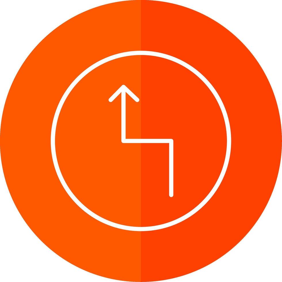 Zigzag Arrow Line Red Circle Icon vector