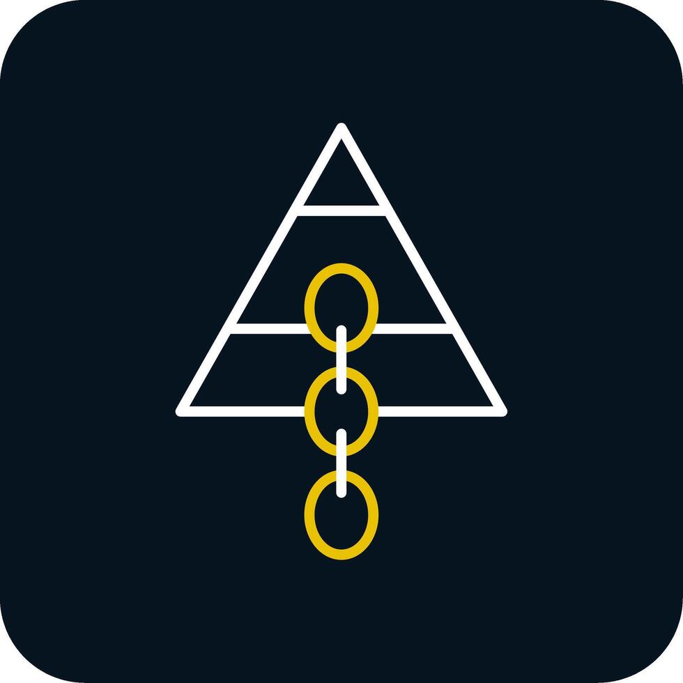 Link pyramide Line Red Circle Icon vector