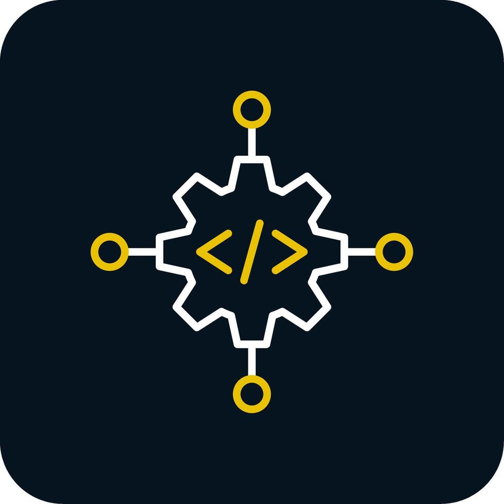 Code Management Line Red Circle Icon vector