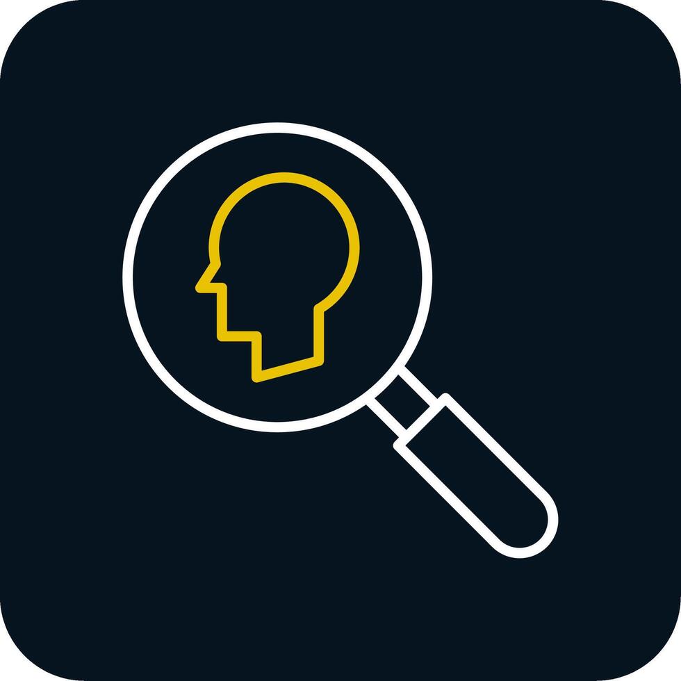 Intelligent Search Line Red Circle Icon vector