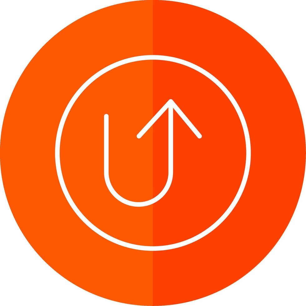 U Turn Line Red Circle Icon vector