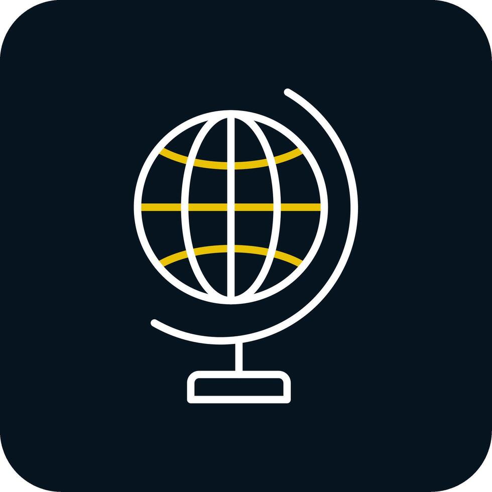 Global World Line Red Circle Icon vector
