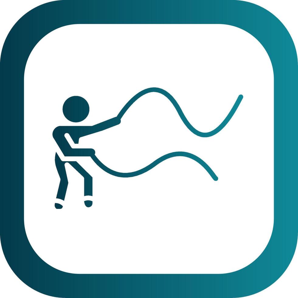 Battle Rope Glyph Gradient Corner Icon vector