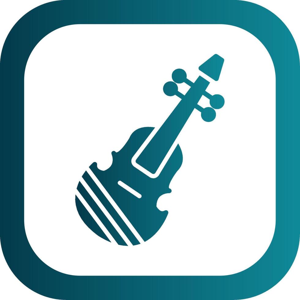 Violin Glyph Gradient Corner Icon vector