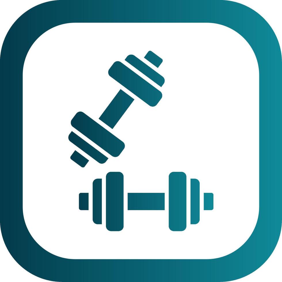 Dumbell Glyph Gradient Corner Icon vector