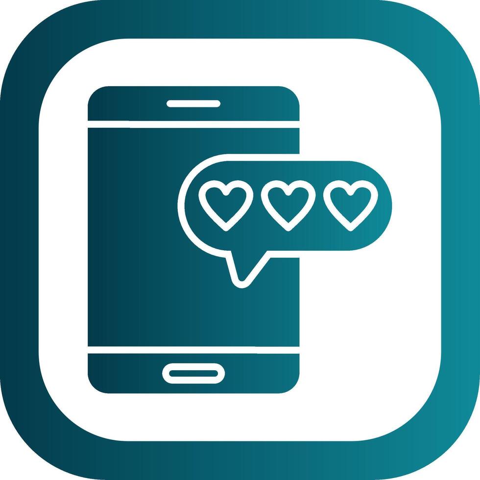 Love Message Glyph Gradient Corner Icon vector
