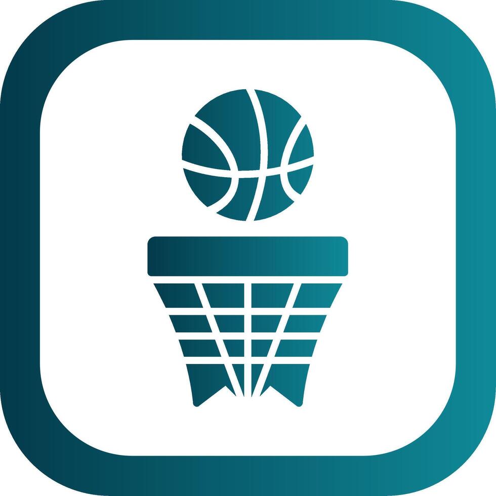 Basketball Glyph Gradient Corner Icon vector