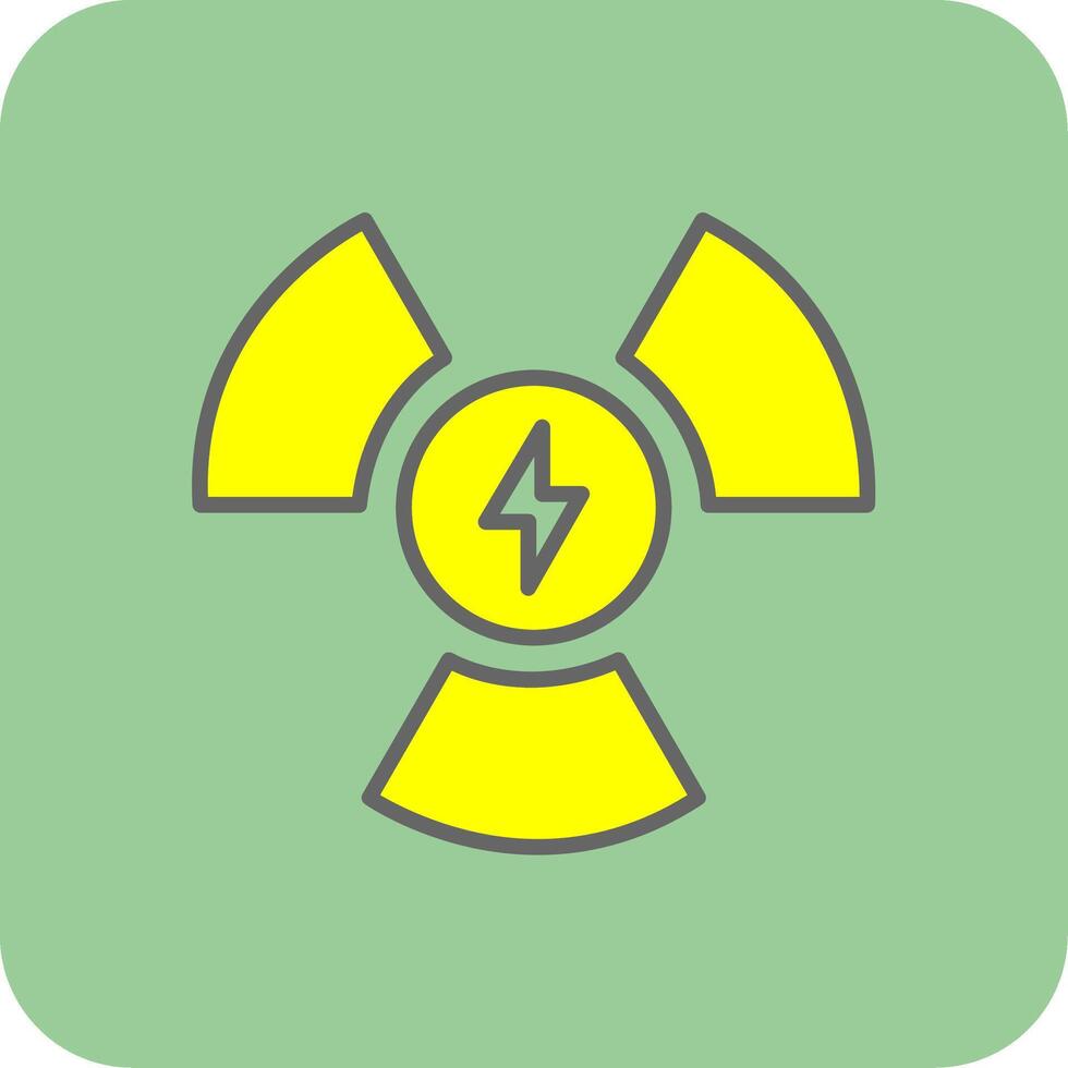 Nuclear Power Filled Yellow Icon vector