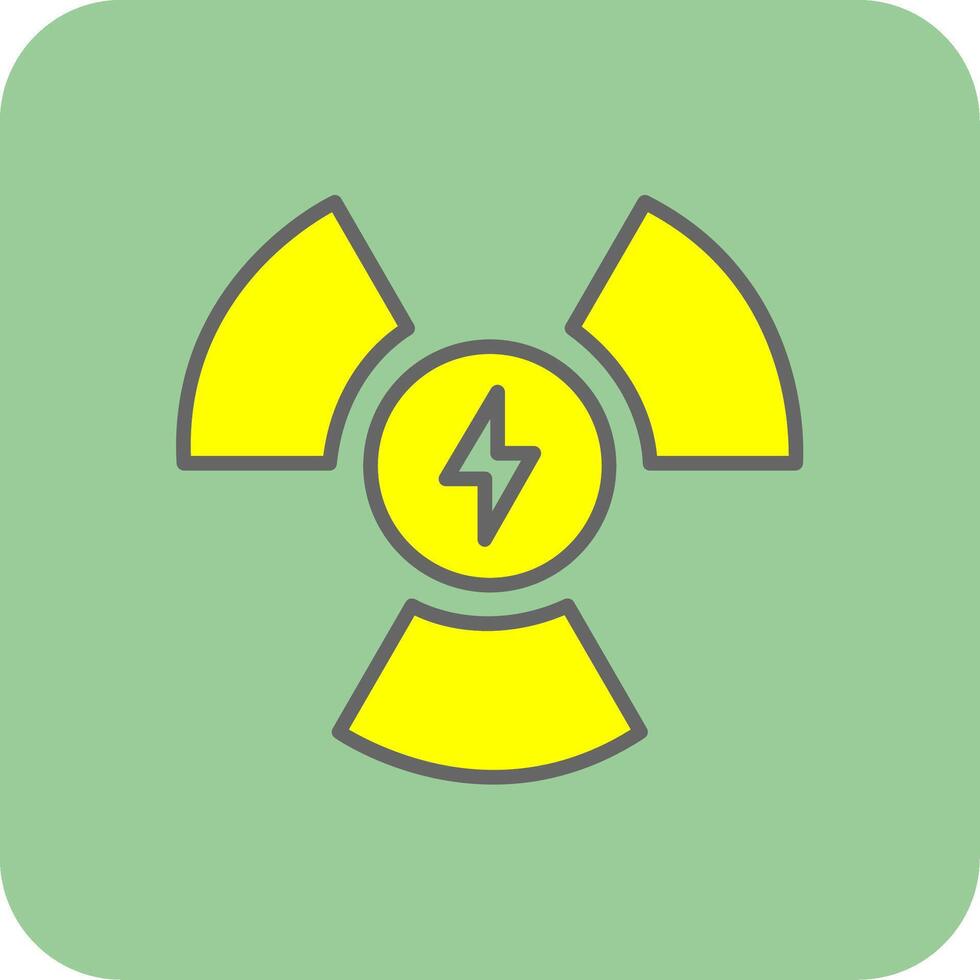 Nuclear Power Filled Yellow Icon vector