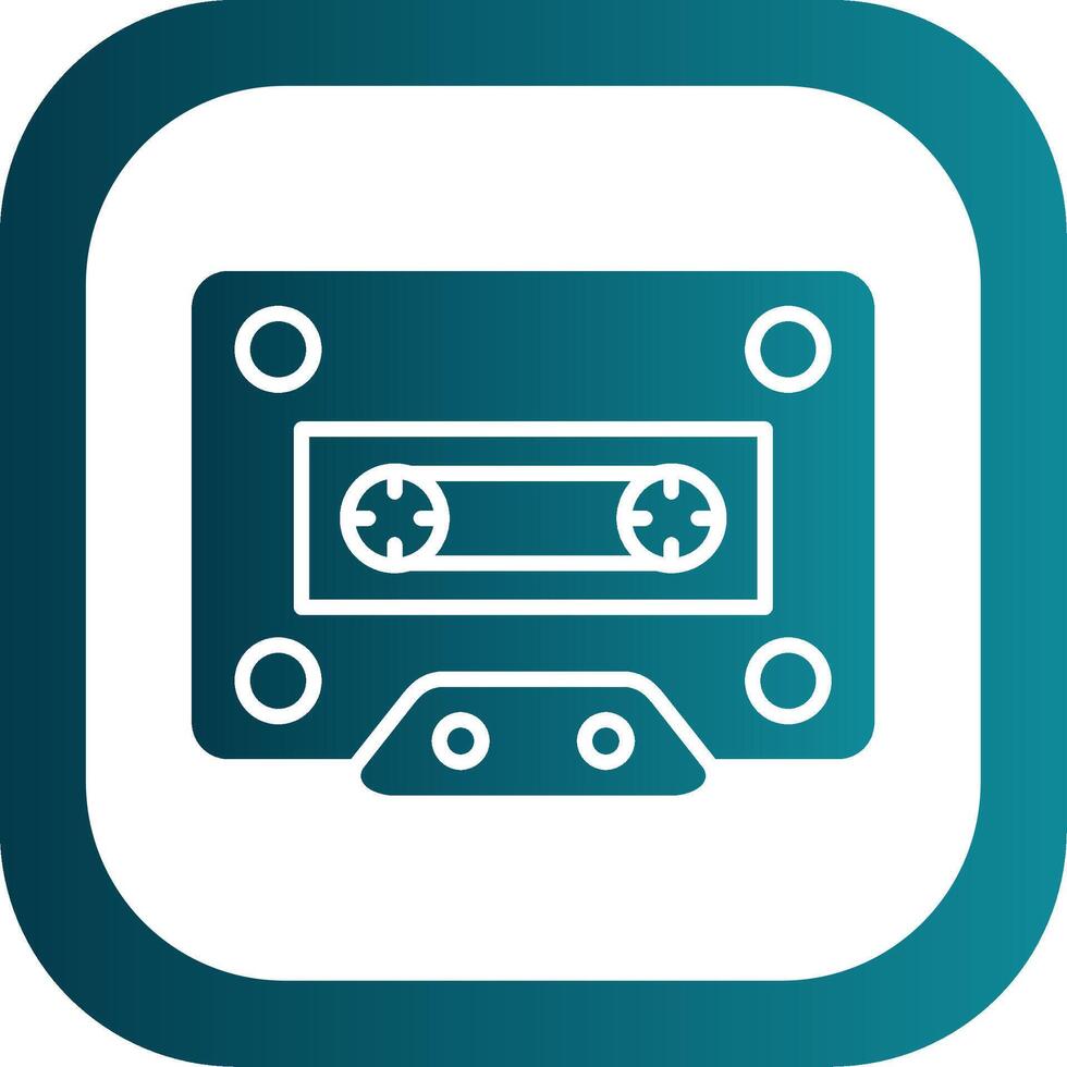 Cassette Glyph Gradient Corner Icon vector