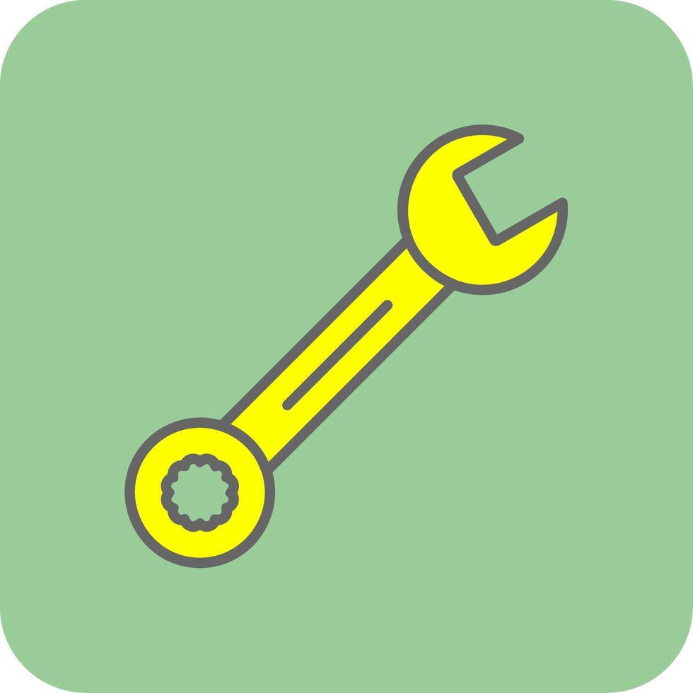Spanner Filled Yellow Icon vector