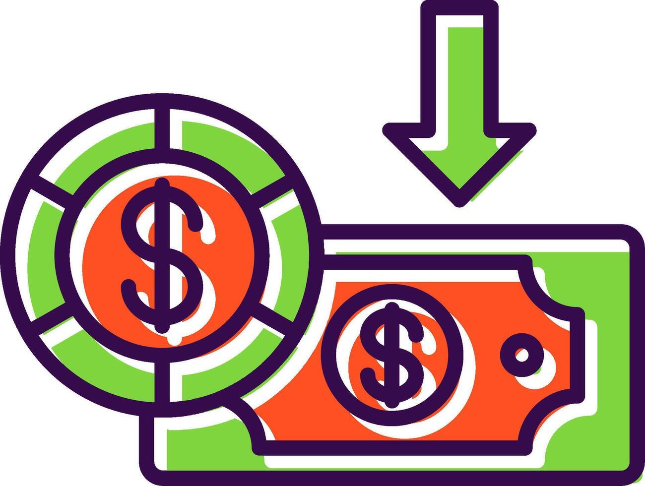 Dollar filled Design Icon vector