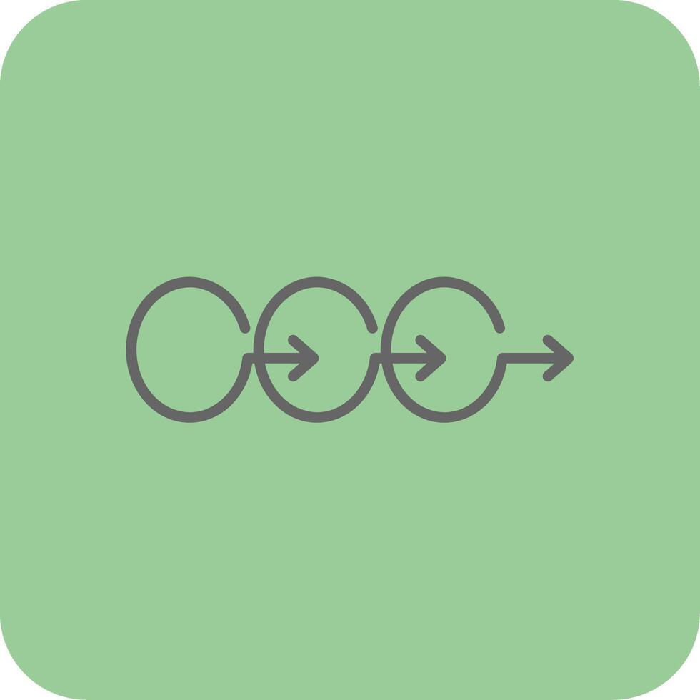 Process Chart Filled Yellow Icon vector