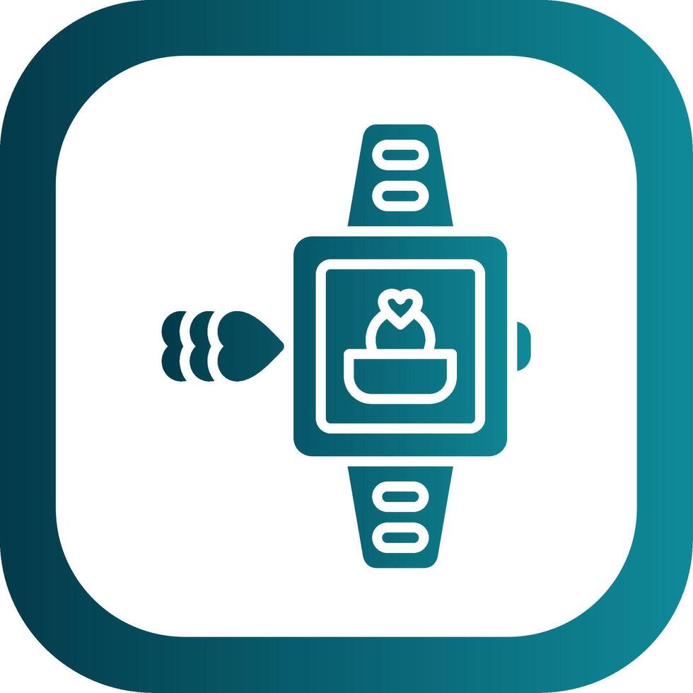 Smart Watch Glyph Gradient Corner Icon vector