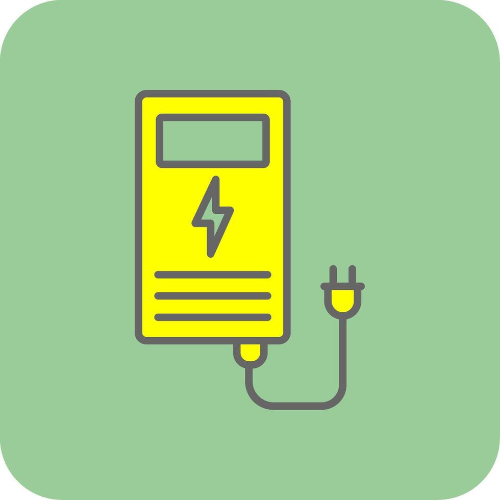 Electric Station Filled Yellow Icon vector