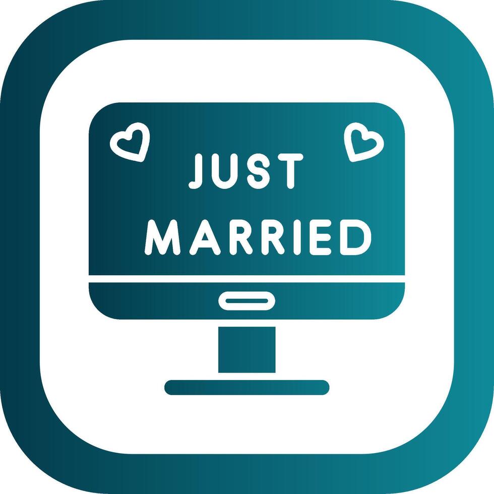 Just Married Glyph Gradient Corner Icon vector