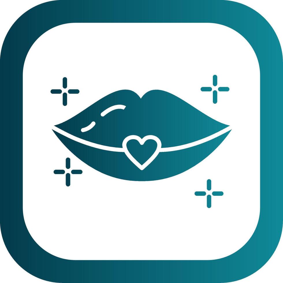 Lips Glyph Gradient Corner Icon vector