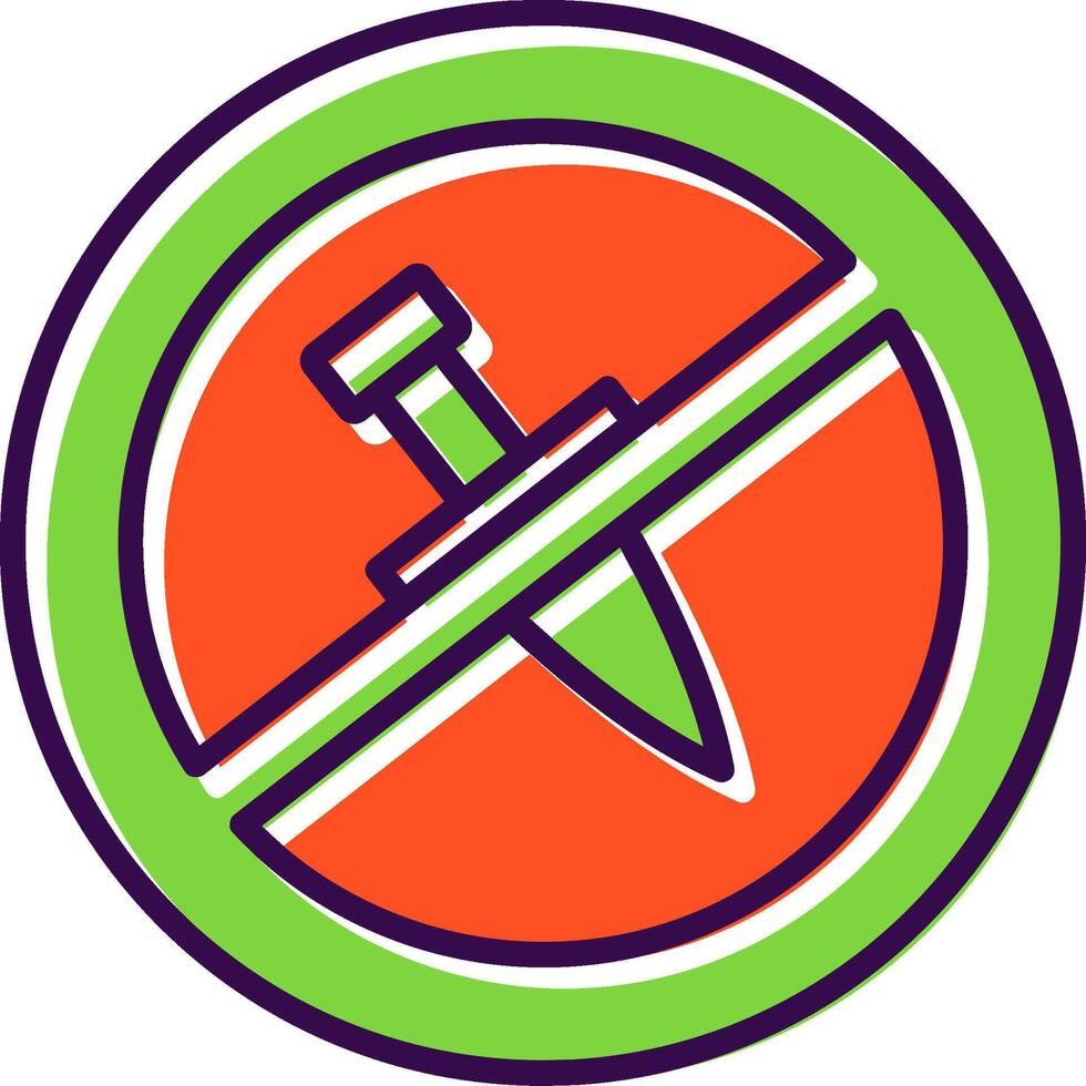 No Knife filled Design Icon vector