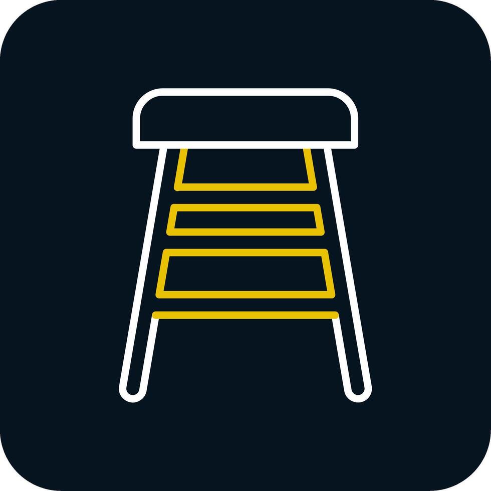 Bar Stool Line Red Circle Icon vector