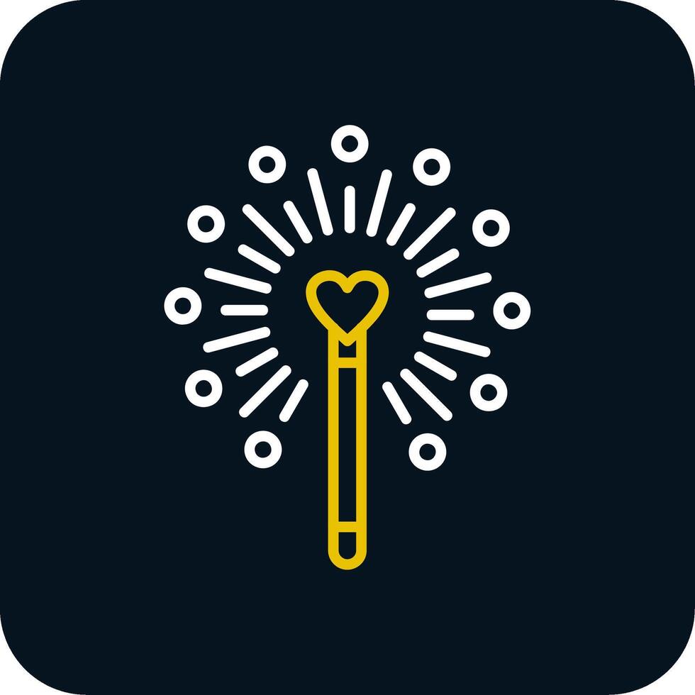Magic Wand Line Red Circle Icon vector