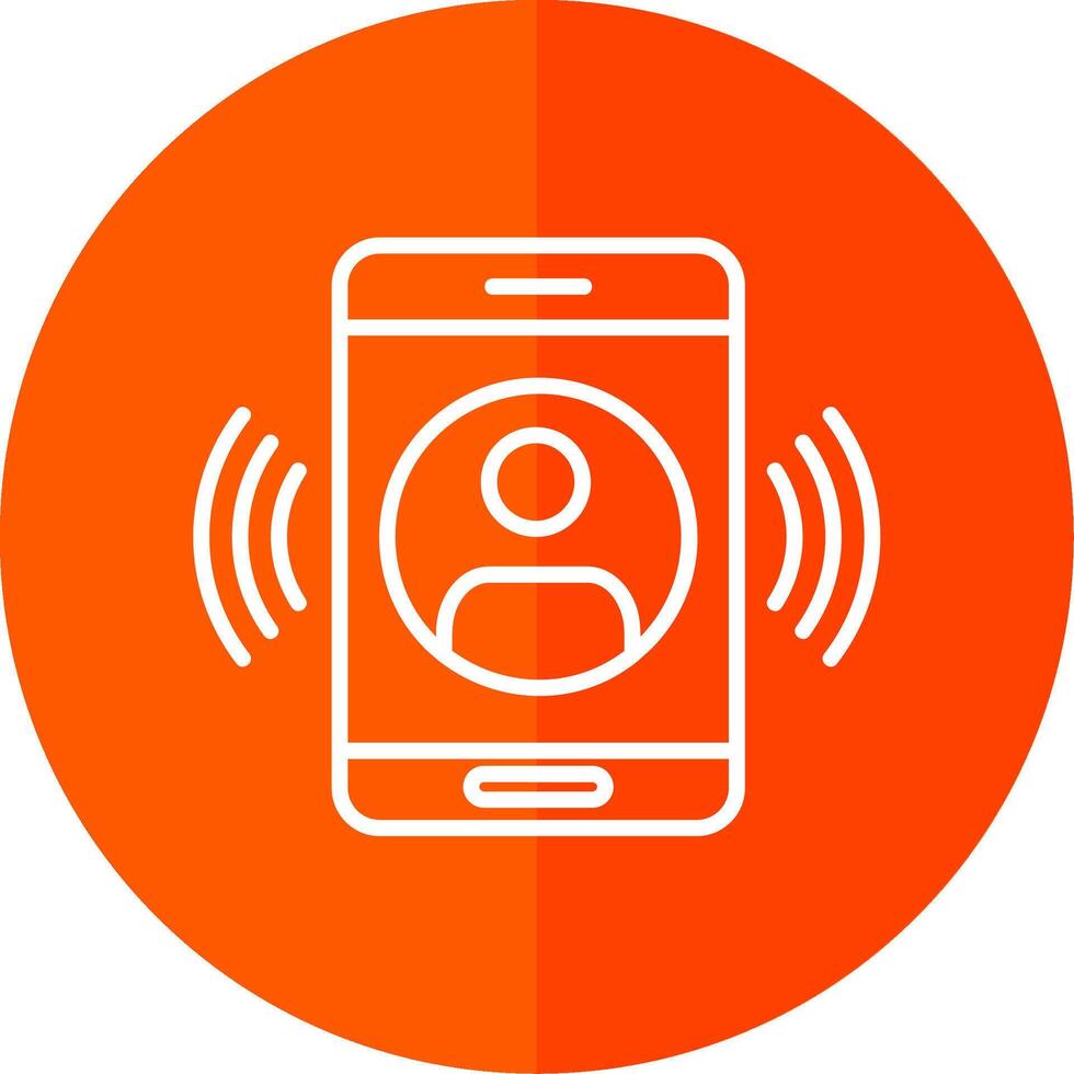 Call Line Red Circle Icon vector
