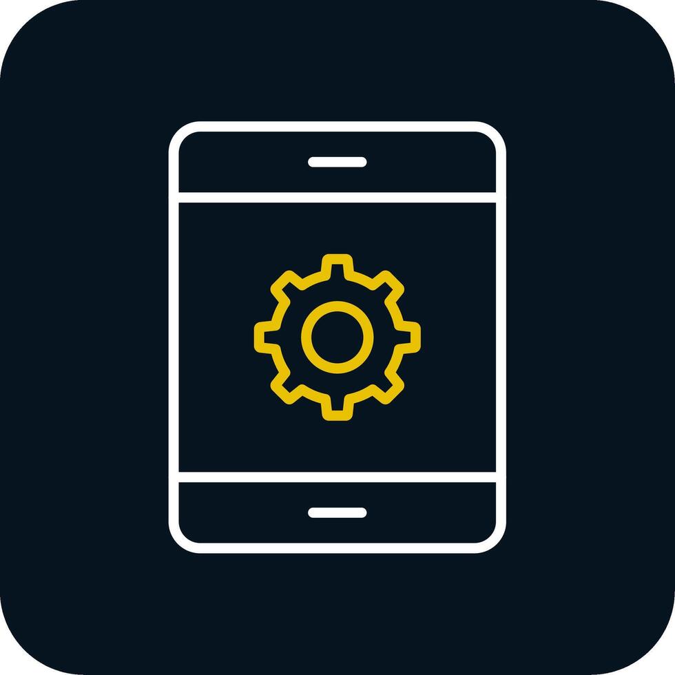 Mobile Phone Line Red Circle Icon vector