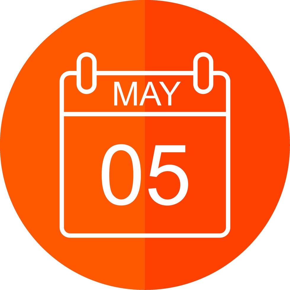 May Line Red Circle Icon vector