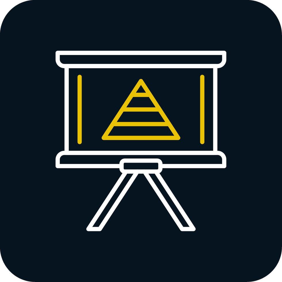 Pyramid Chart Line Red Circle Icon vector