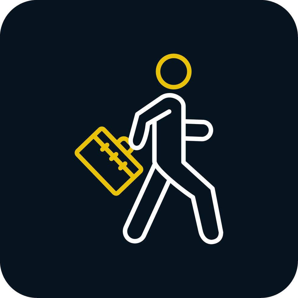 Man Line Red Circle Icon vector