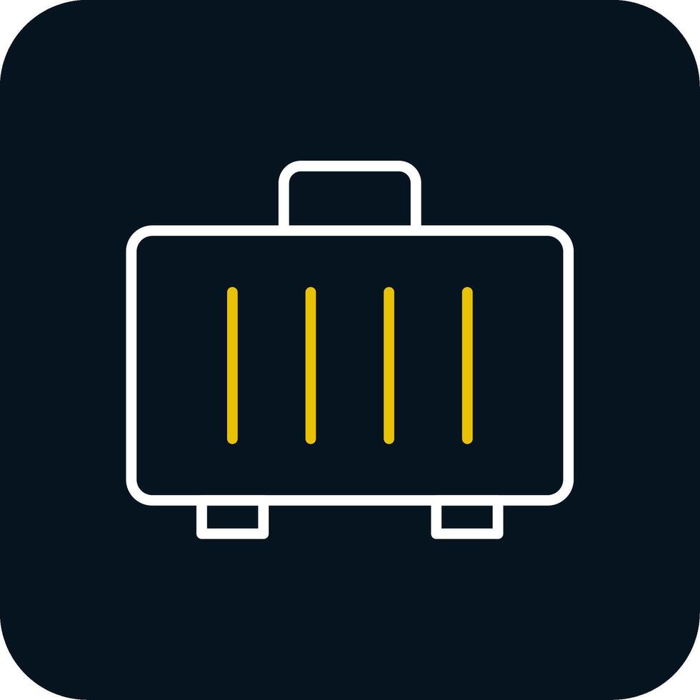 Suitcase Line Red Circle Icon vector