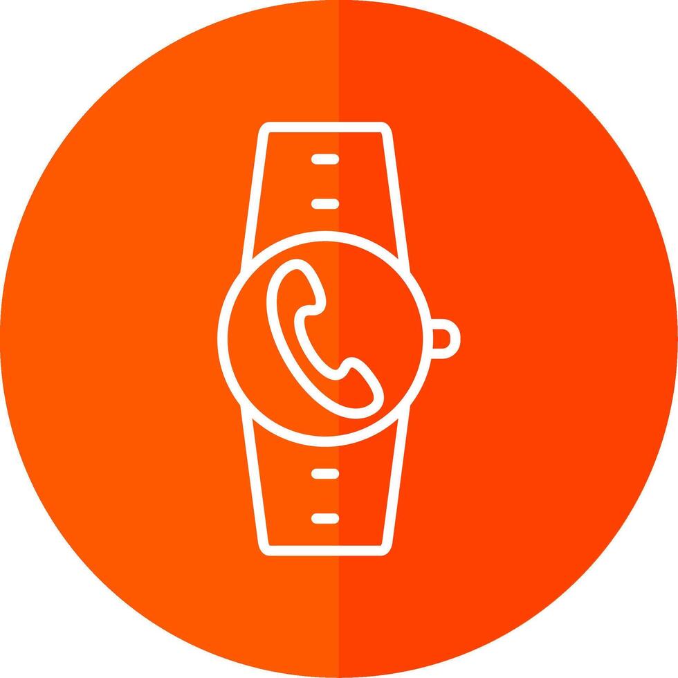 Incoming Call Line Red Circle Icon vector