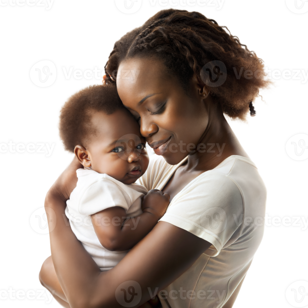 Loving mother embracing her cute baby with affection png