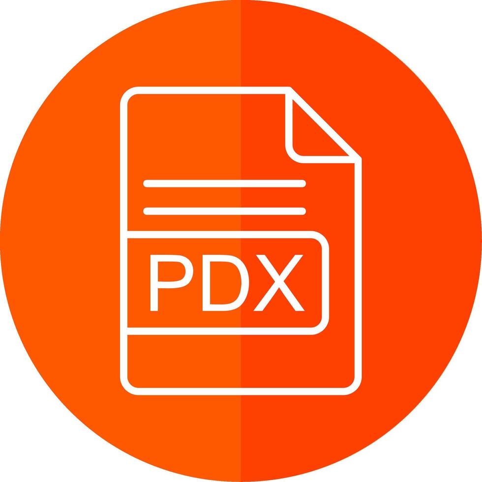 PDX File Format Line Red Circle Icon vector