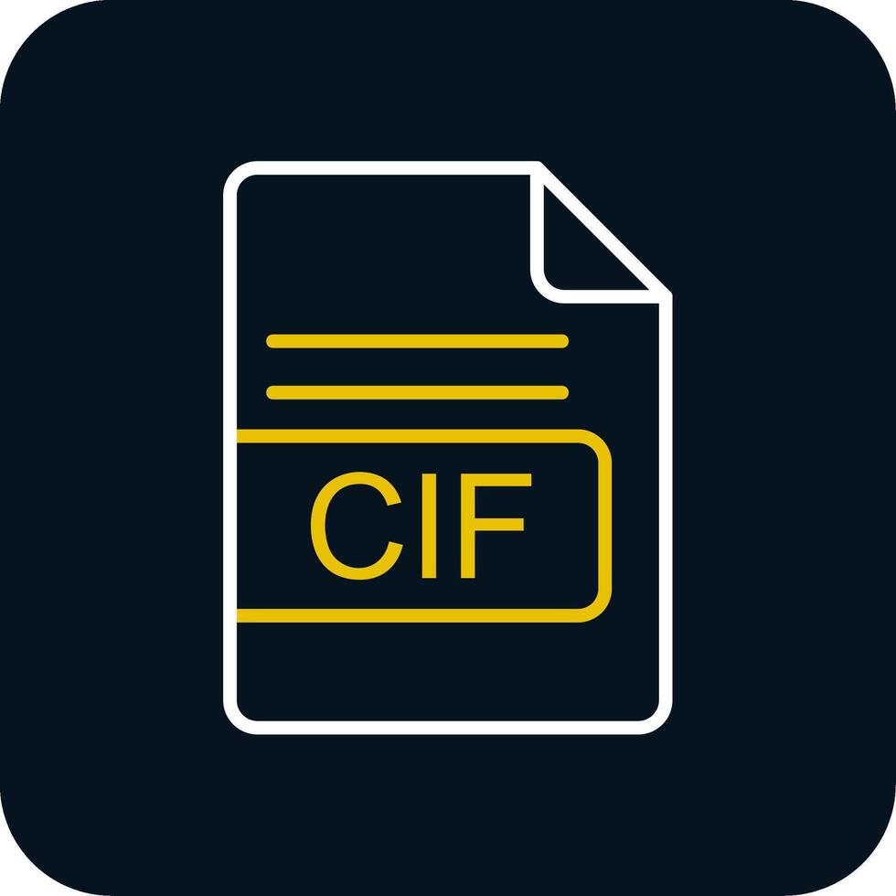 CIF File Format Line Red Circle Icon vector