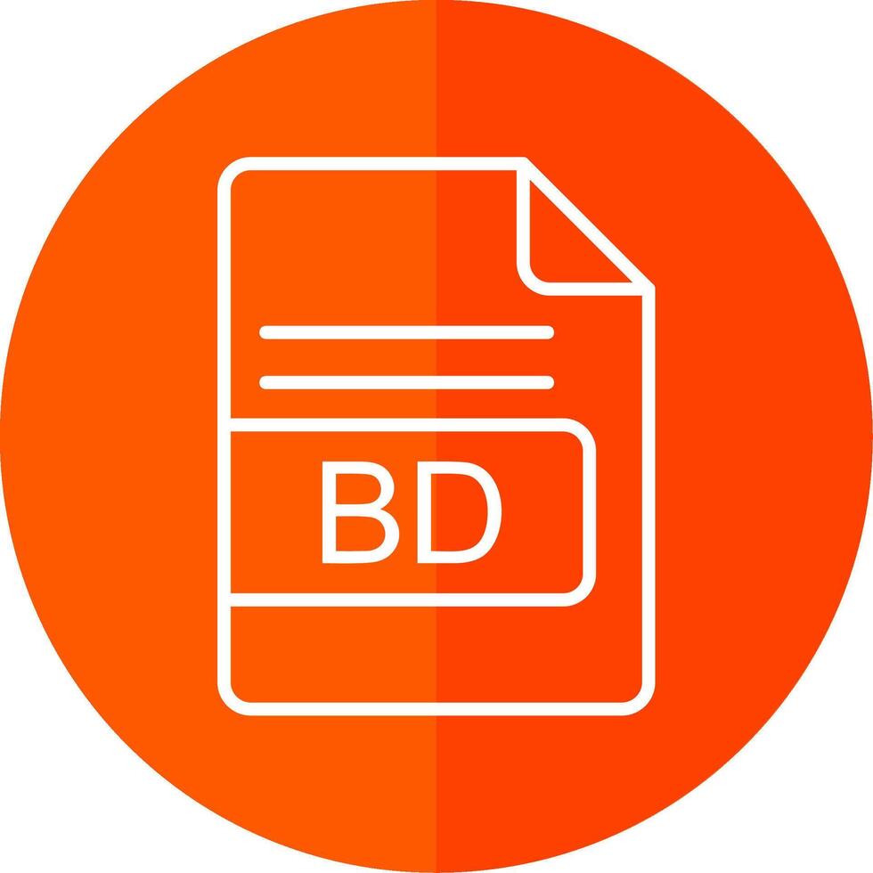 BD File Format Line Red Circle Icon vector