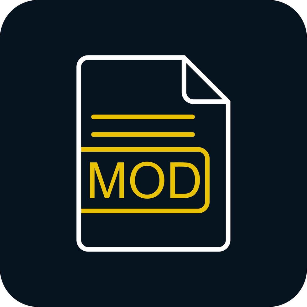 MOD File Format Line Red Circle Icon vector