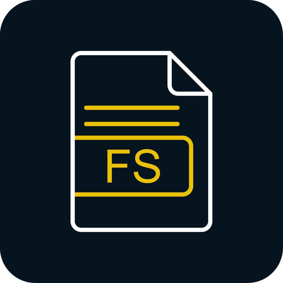 FS File Format Line Red Circle Icon vector