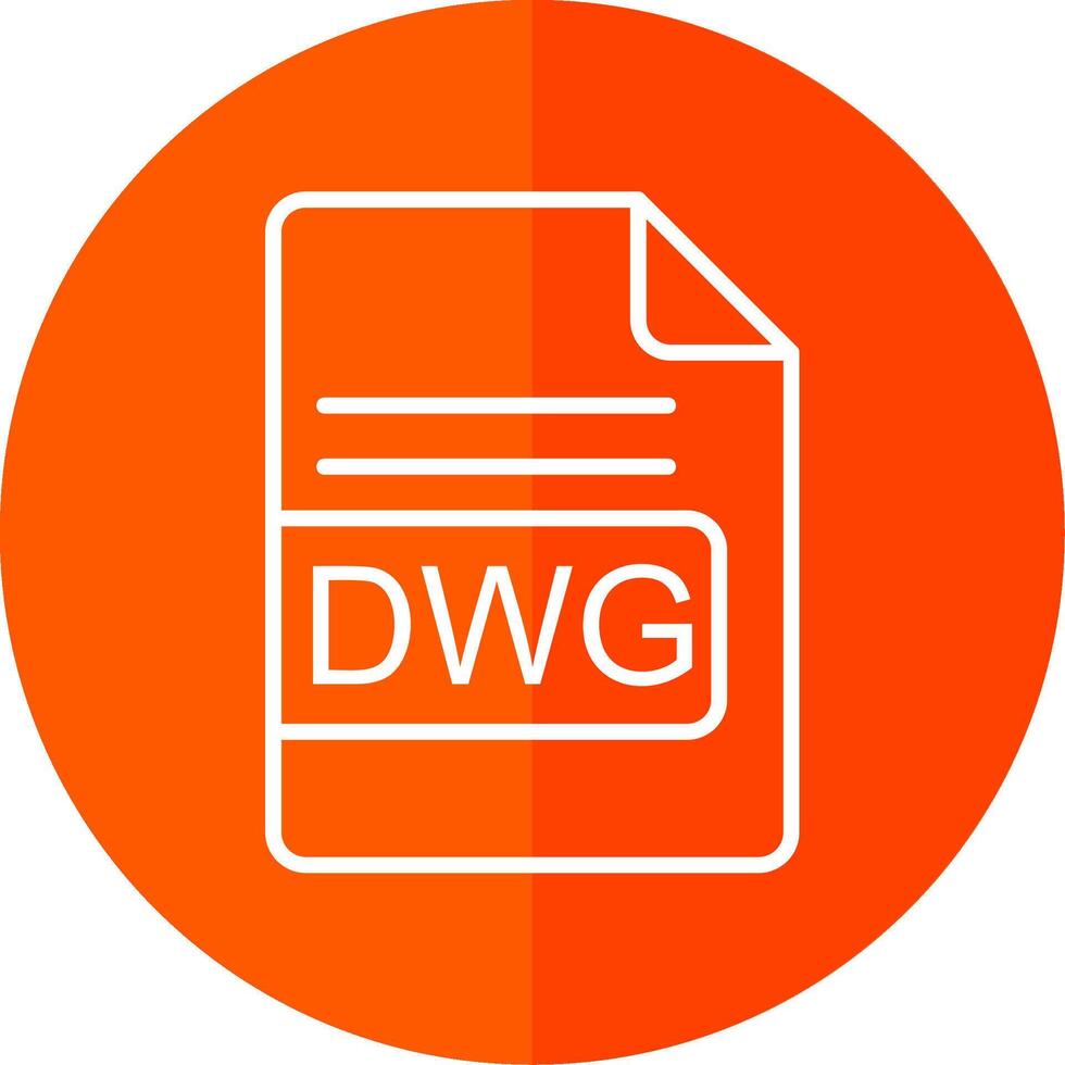 DWG File Format Line Red Circle Icon vector