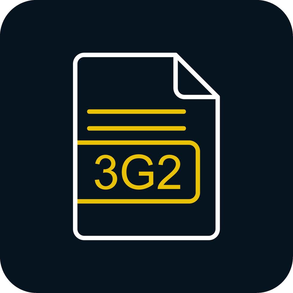 3G2 File Format Line Red Circle Icon vector