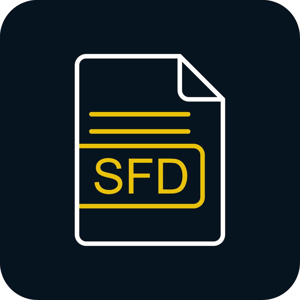 SFD File Format Line Red Circle Icon vector