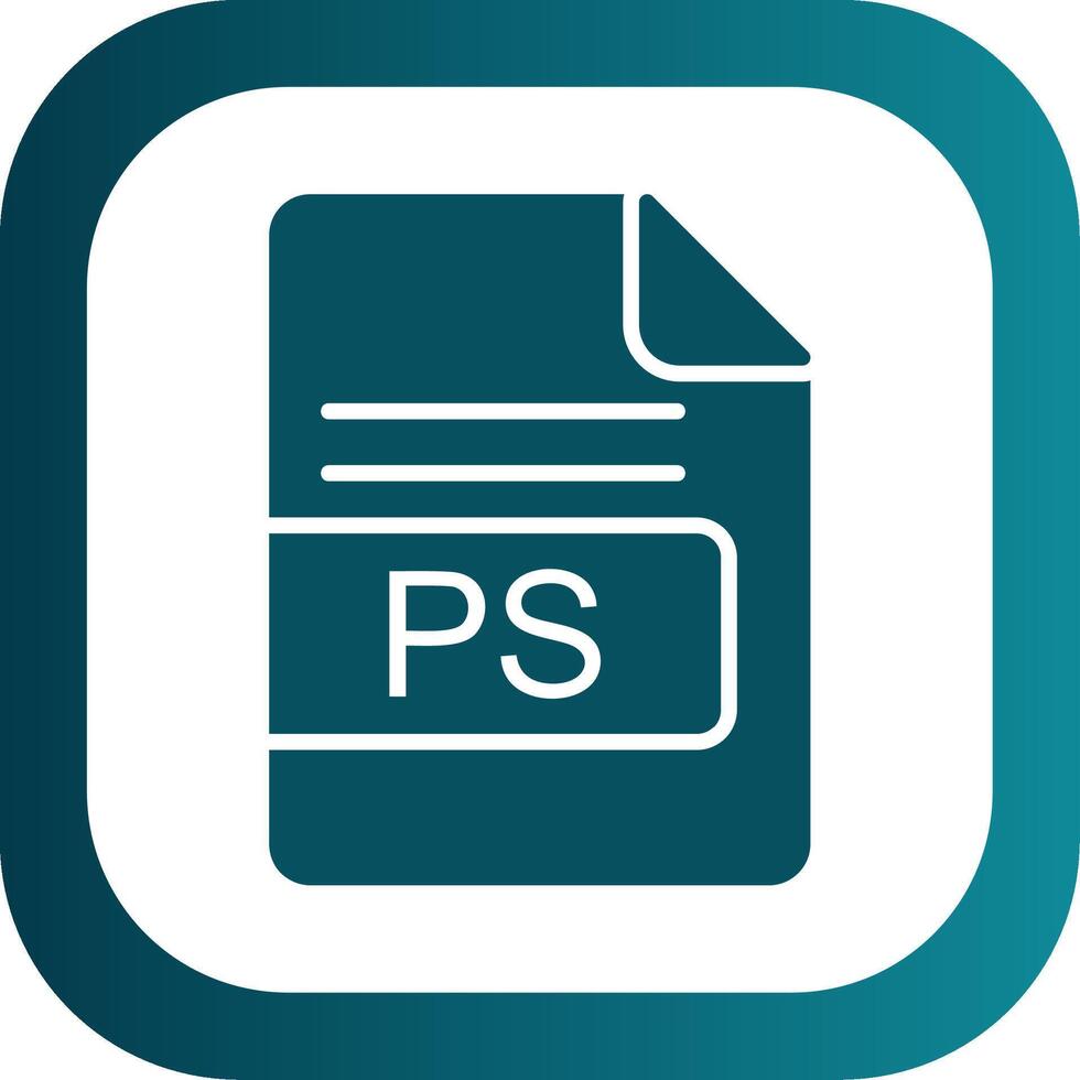 PS File Format Glyph Gradient Corner Icon vector