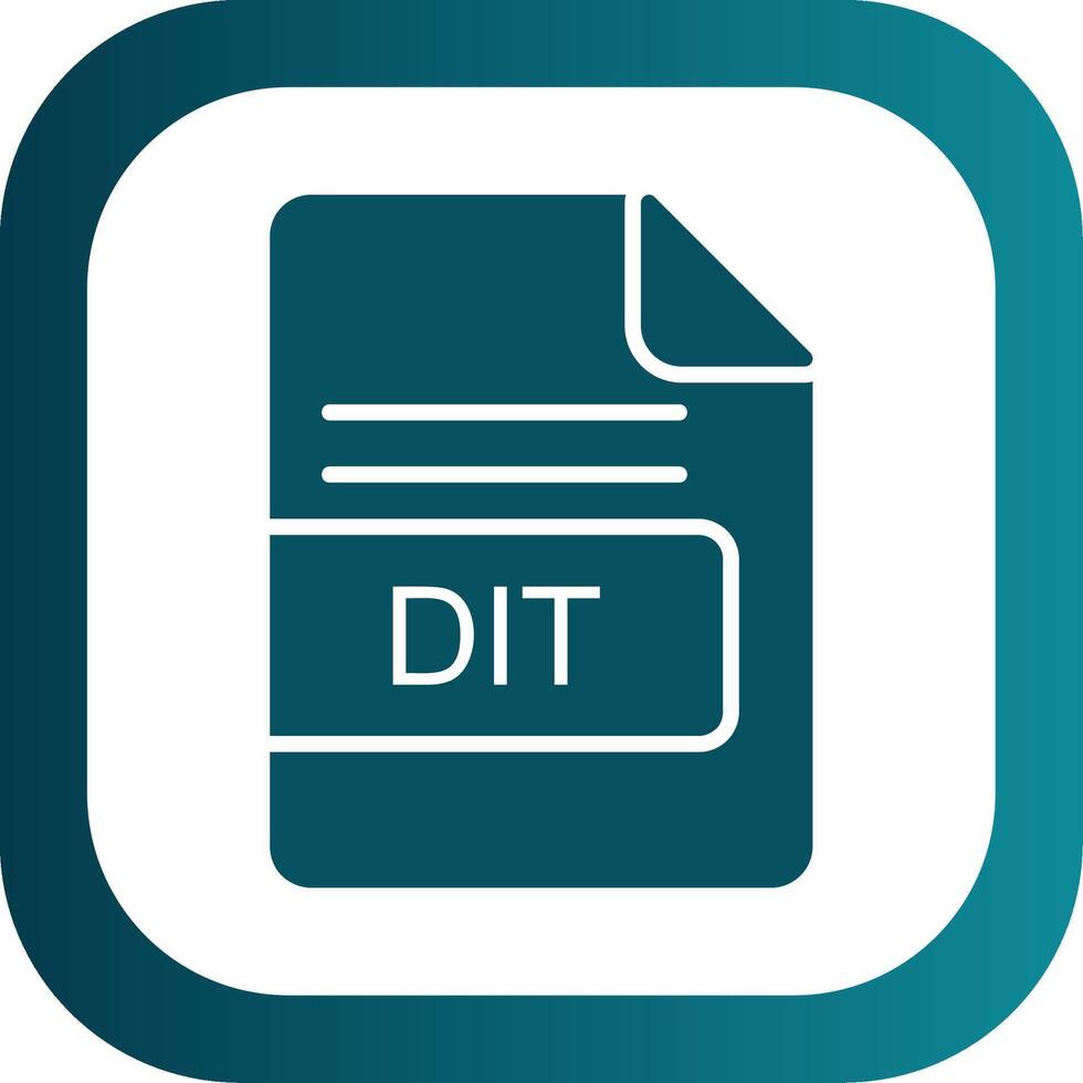 DIT File Format Glyph Gradient Corner Icon vector