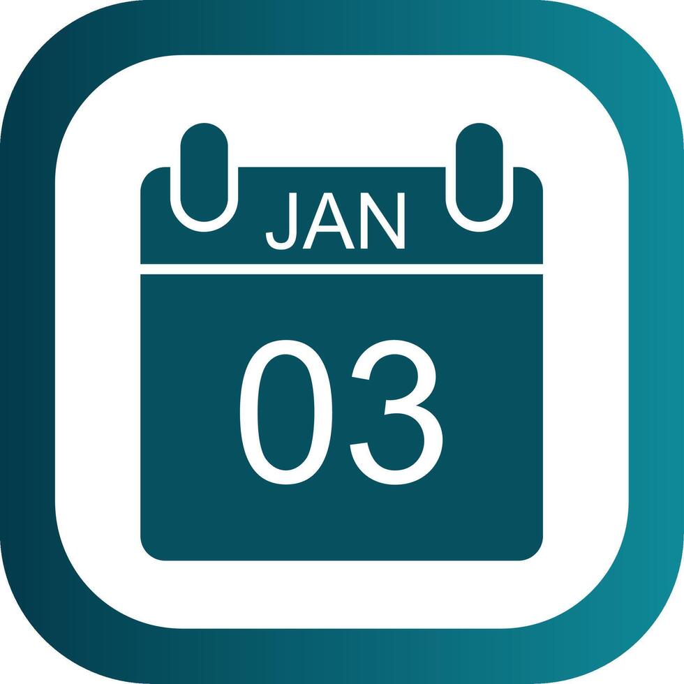 January Glyph Gradient Corner Icon vector