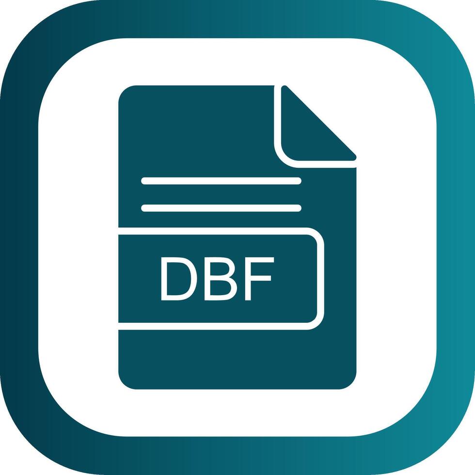 DBF File Format Glyph Gradient Corner Icon vector