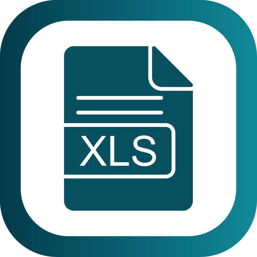 XLS File Format Glyph Gradient Corner Icon vector