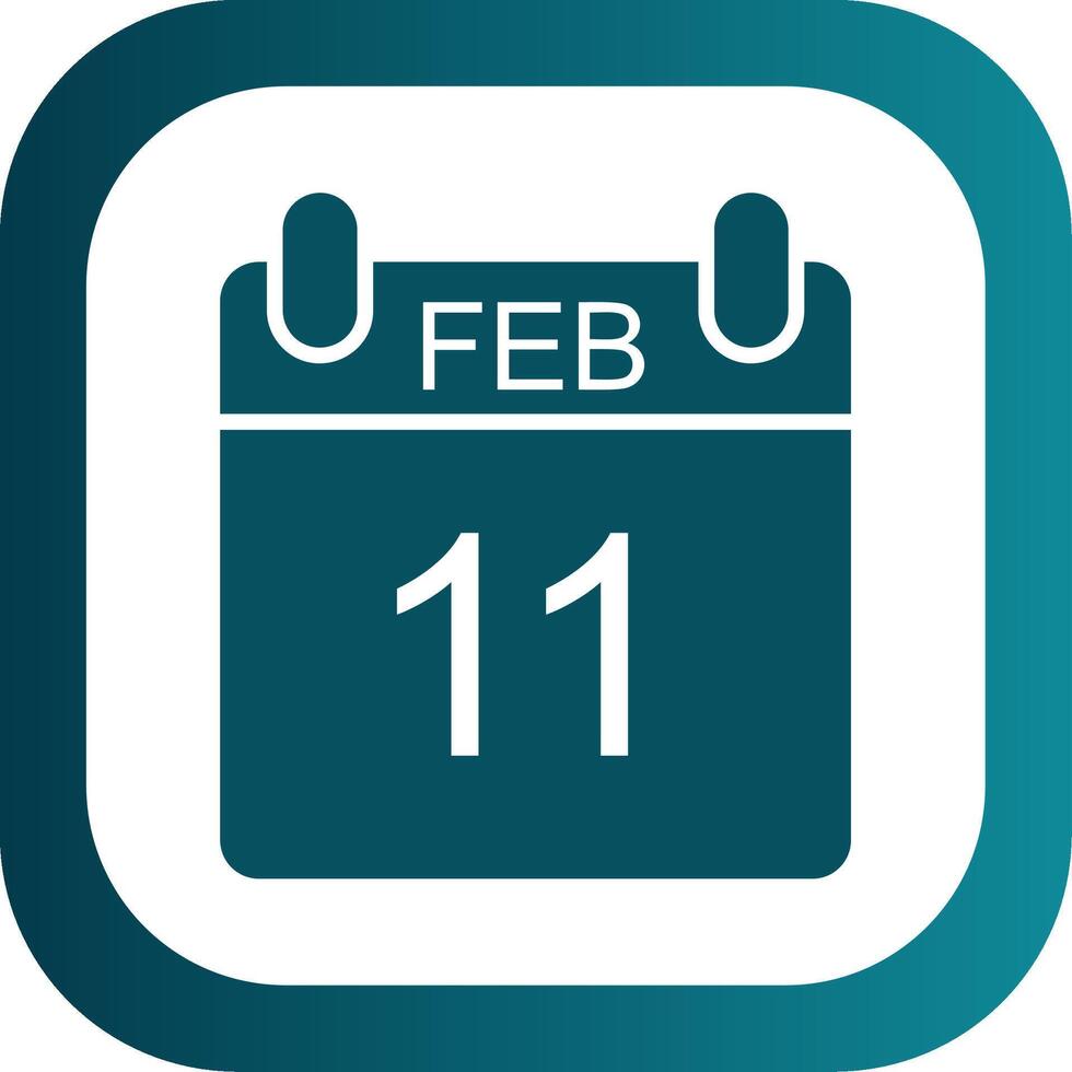 February Glyph Gradient Corner Icon vector