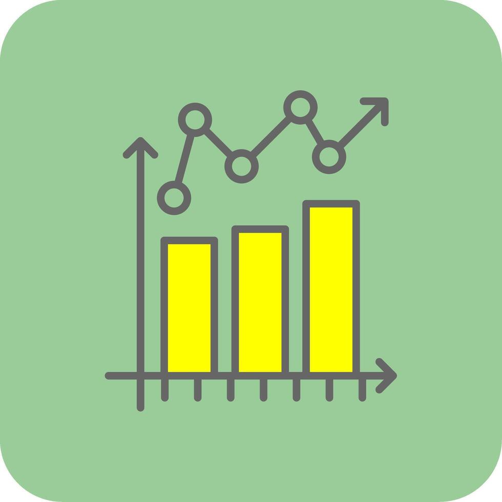 Bar Chart Filled Yellow Icon vector