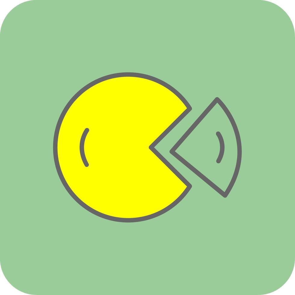 Dount Chart Filled Yellow Icon vector