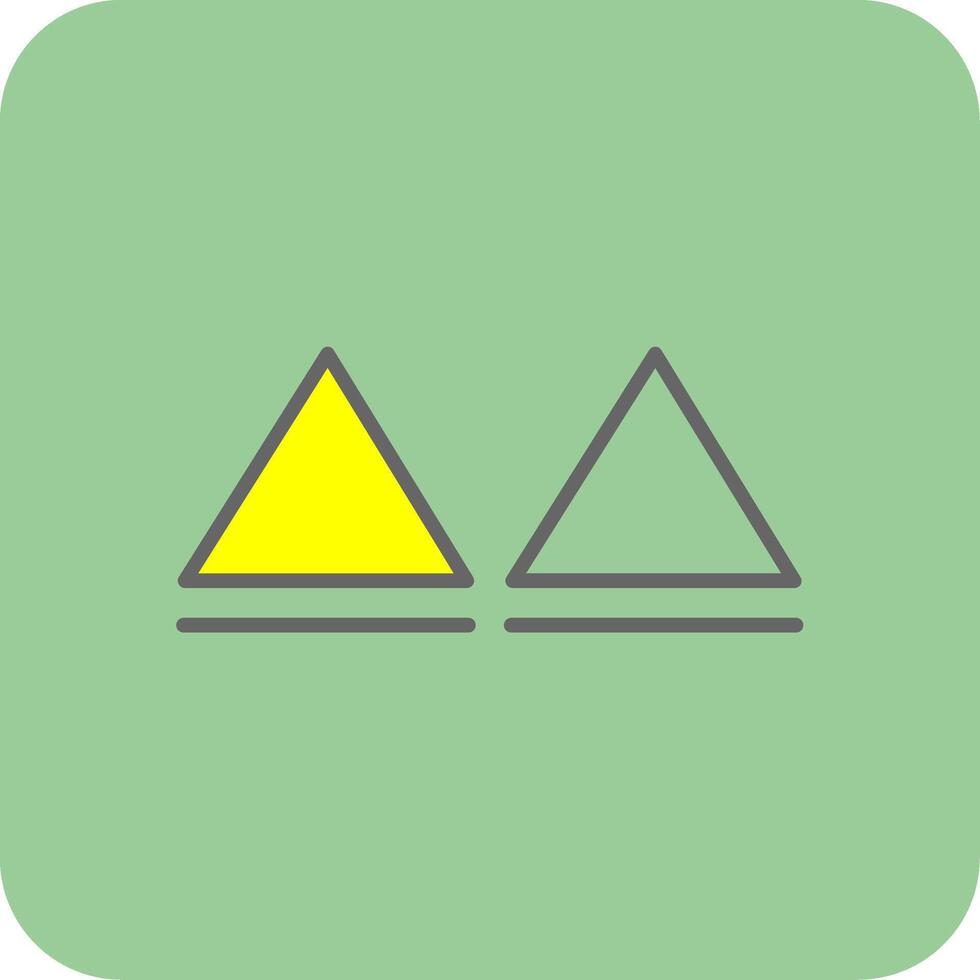 Triangles Filled Yellow Icon vector