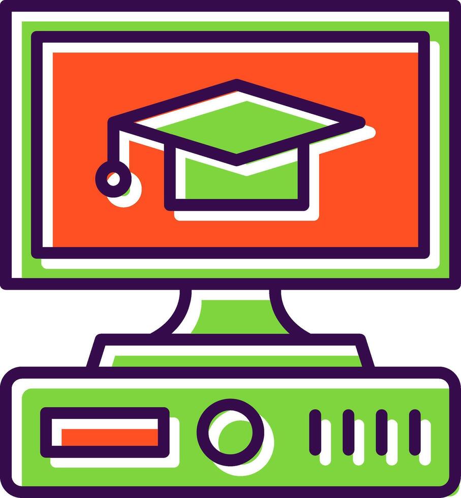 Computer filled Design Icon vector